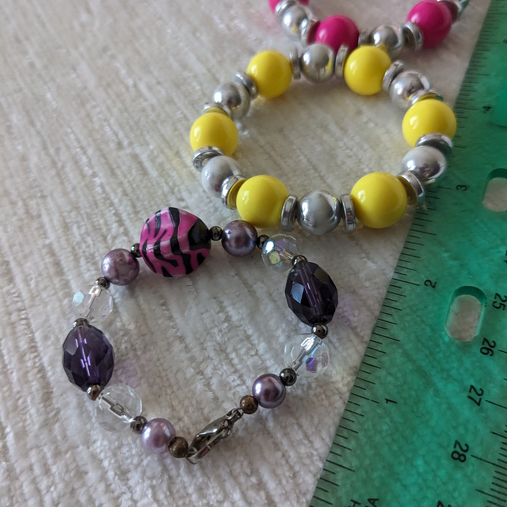 Vibrant Kids Beaded Bracelets (Three) Set